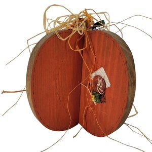 Halloween Wooden Pumpkin Primitive Folk Art Fall Halloween Decor Interlock